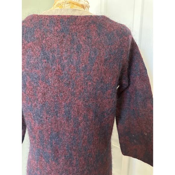 COS Knitted Mohair-Wool Blend Sweater Dress - XS dark burgundy black fuzzy tunic - Picture 14 of 14